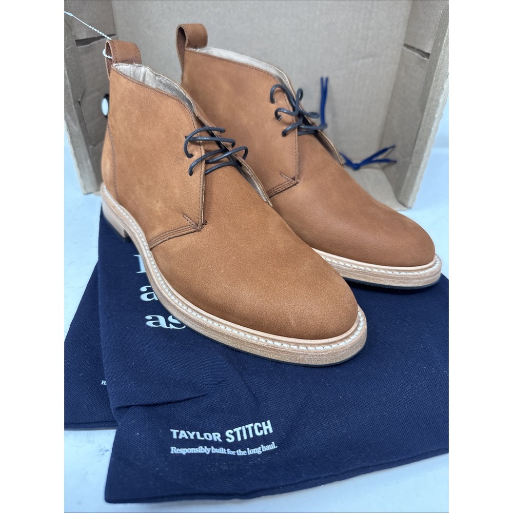 Mens 8 Taylor Stitch Chukka Boot Brown Tumbled Sedona Ankle Vibram Leather